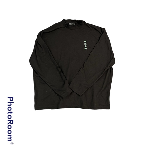 Asos design Graphic Long sleeve Black T-Shirt Sz M - Picture 2 of 2